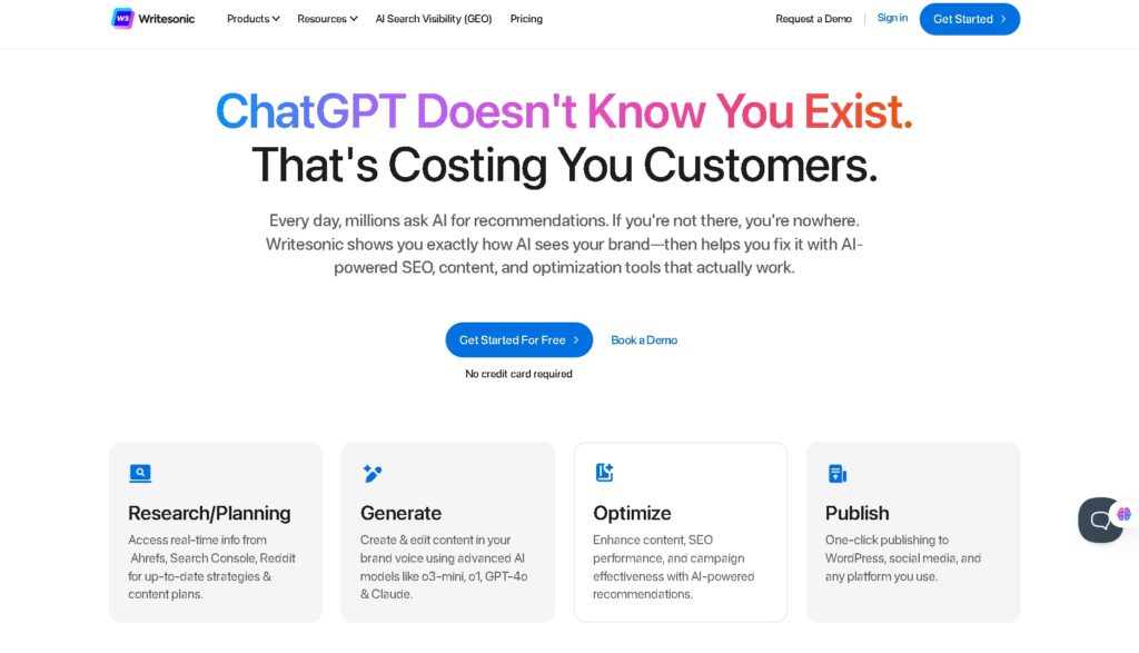 Writesonic AI writing tools blog post generator view