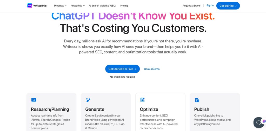 Writesonic interface – one of the top CopyAI alternatives
