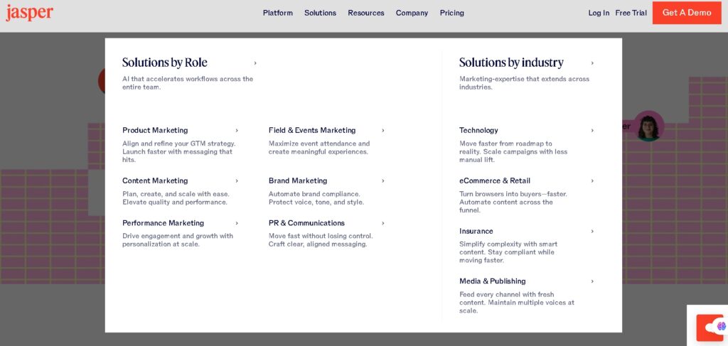 Jasper AI interface showing branded message drafting – example of AI email assistants for your business
