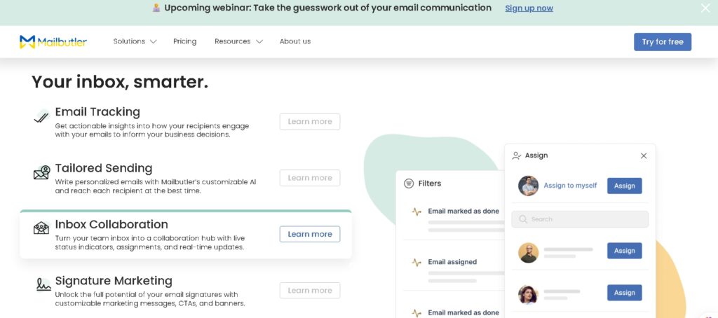Mailbutler AI Smart Assistant composing email draft – example of AI email assistants for your business