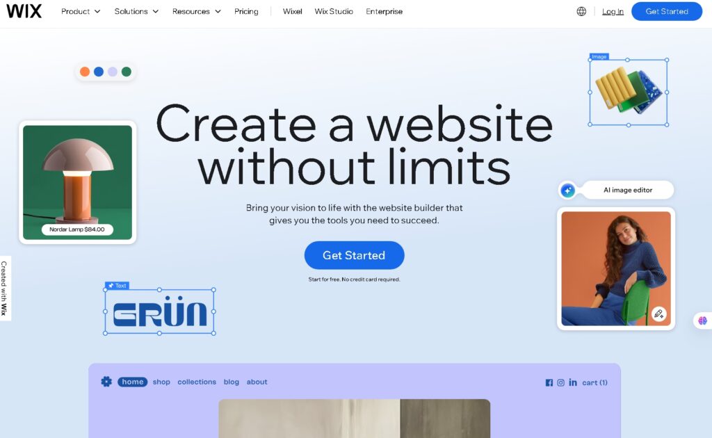 Wix builder UI as an alternative to framer