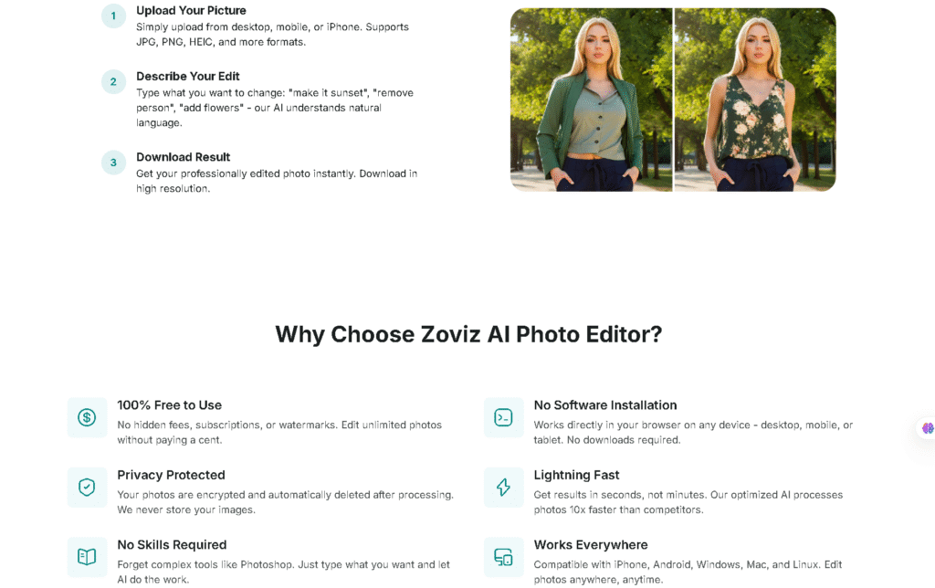 Zoviz AI tool batch upscaling social media images for sharp quality