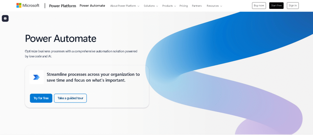Microsoft Power Automate AI builder interface for invoice processing 2025
