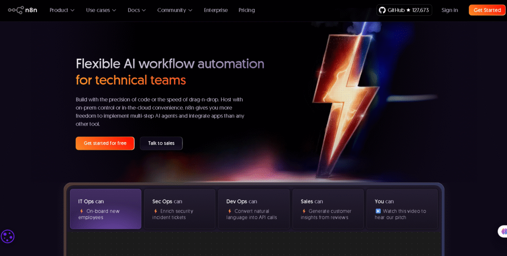 n8n visual AI workflow builder with custom API nodes 2025