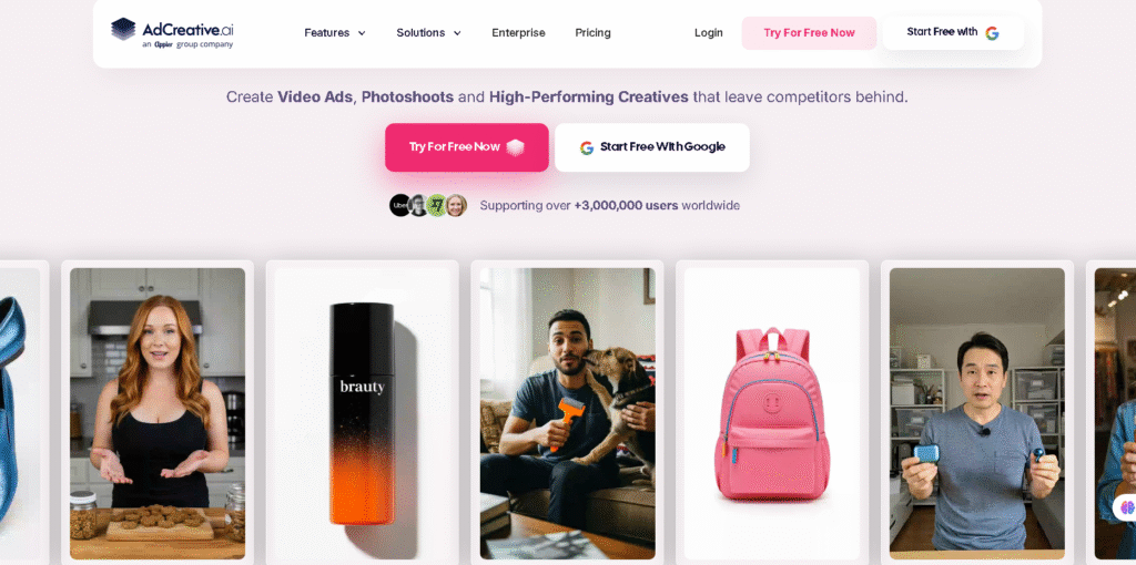 AI tool generating ecommerce ads with multiple banner variations