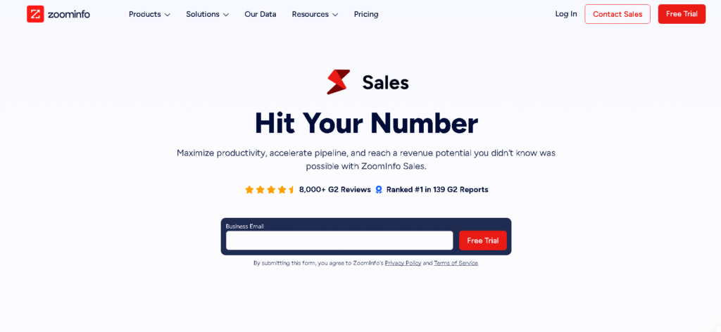 ZoomInfo SalesOS platform showing intent signals and company insights
