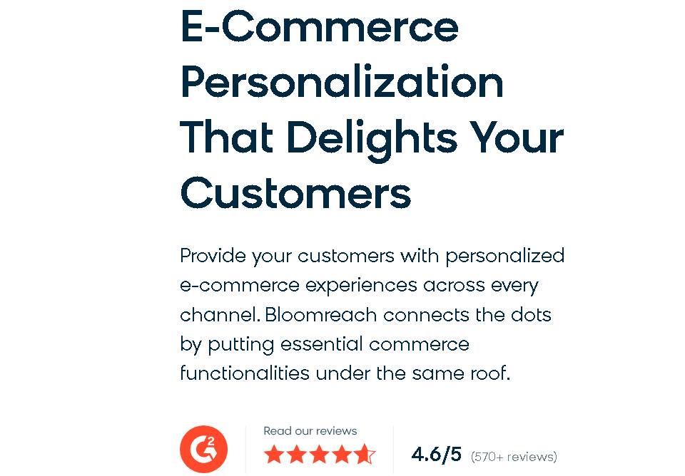 Bloomreach dashboard an AI Content Customization showcasing AI-powered eCommerce product search and targeting