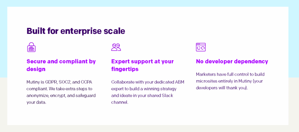 Mutiny B2B an AI Content Customization personalization dashboard with website conversion optimization tools