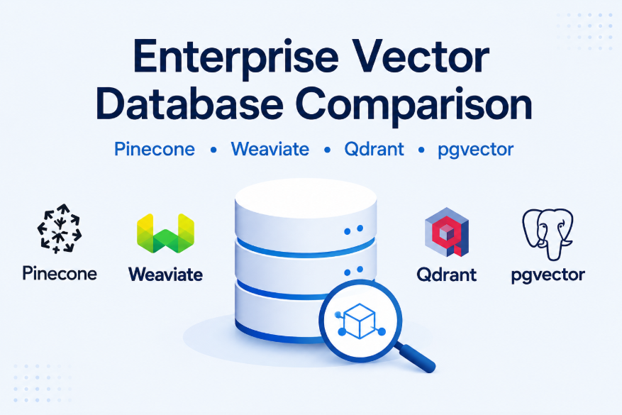 Enterprise vector database comparison of Pinecone, Weaviate, Qdrant, and pgvector