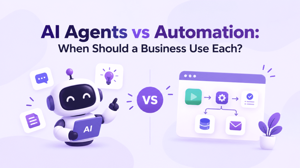 AI agents vs automation: a comparison of an AI assistant and a traditional automated workflow.