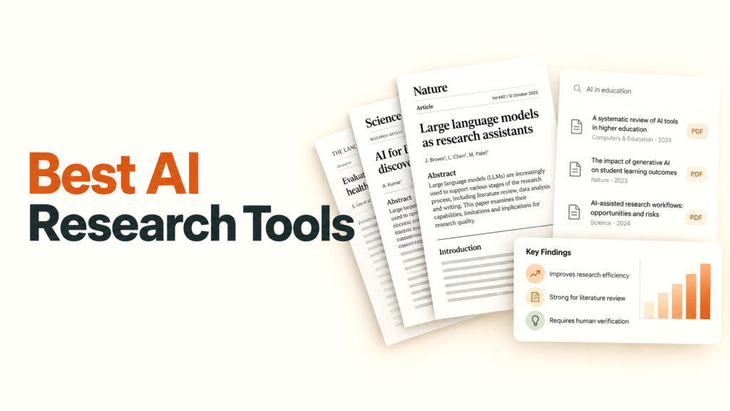 AI research tool for papers, citations and connected evidence shown in a clean research workspace.